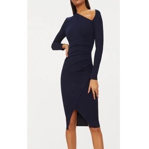 Navy Asymmetrical Dress